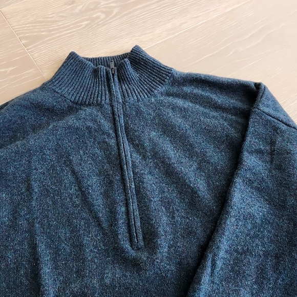 Recycled Cashmere Quarter Zip Dress - Forest Green - Picture 3 of 5